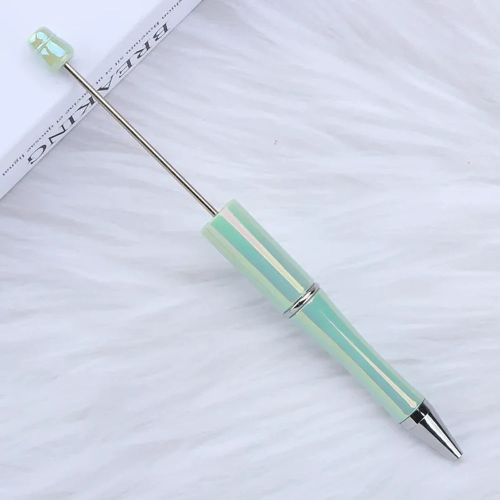 Shell Powder Colorful Beadable Plastic Ballpoint Pen for DIY