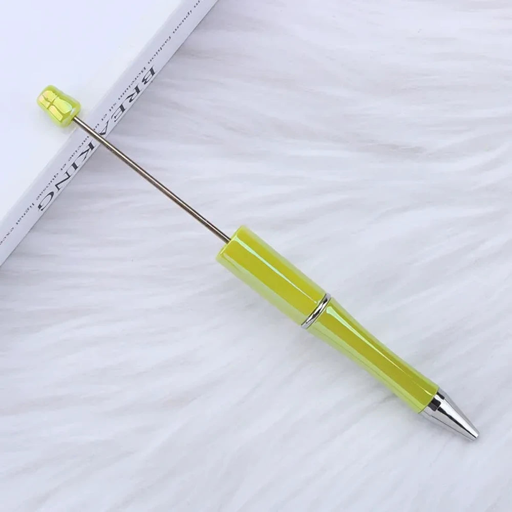 Shell Powder Colorful Beadable Plastic Ballpoint Pen for DIY