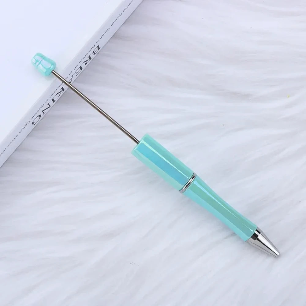 Shell Powder Colorful Beadable Plastic Ballpoint Pen for DIY