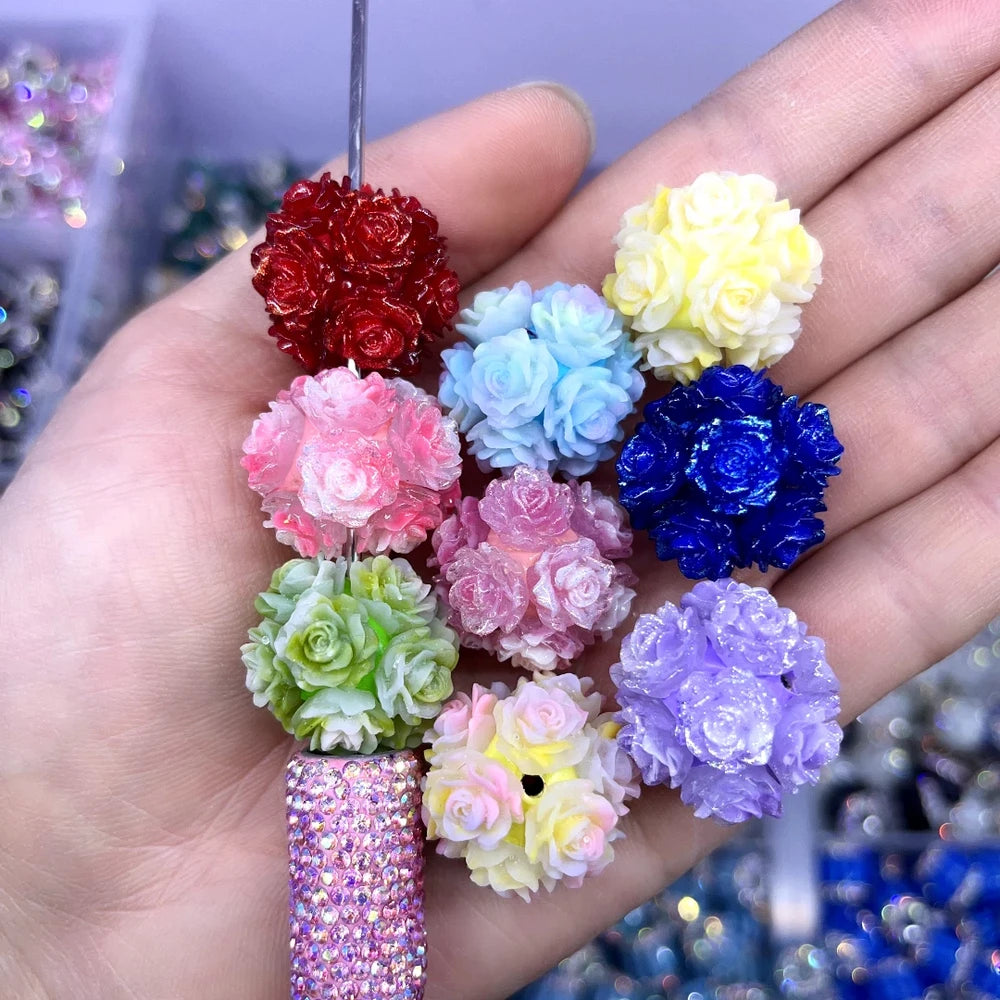 Shiny Flowers Clay DIY Fancy Beads-Random Mixed