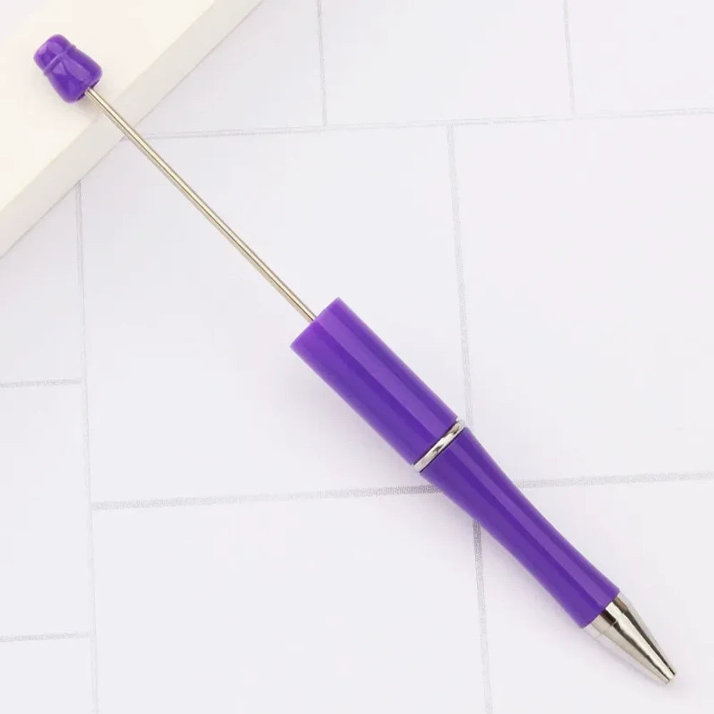 Solid Color Pearlescent Macaron Ombre Beadable Plastic Ballpoint Pen for DIY
