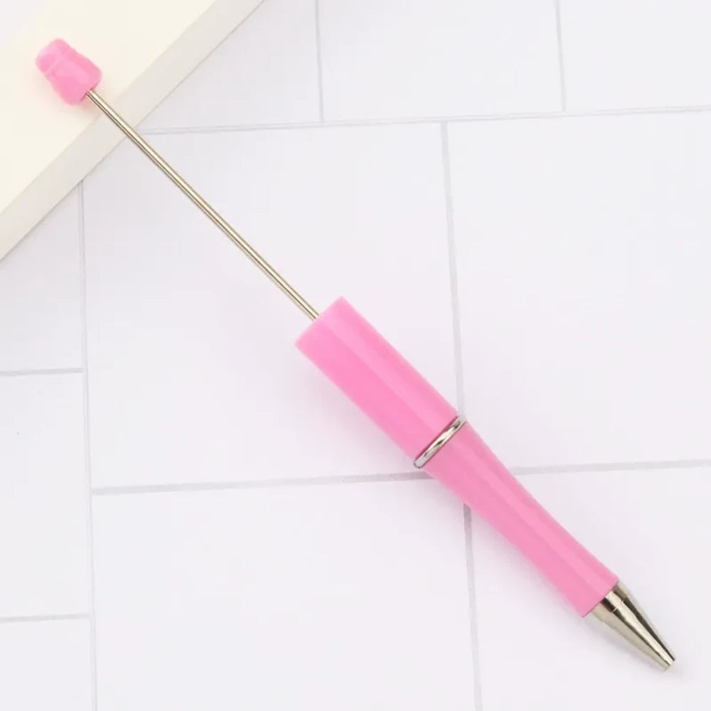 Solid Color Pearlescent Macaron Ombre Beadable Plastic Ballpoint Pen for DIY