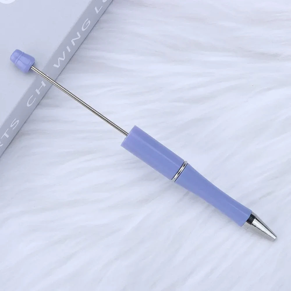 Solid Color Pearlescent Macaron Ombre Beadable Plastic Ballpoint Pen for DIY