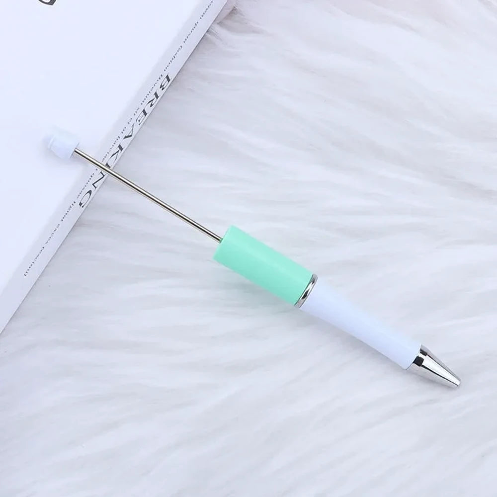 Solid Color Pearlescent Macaron Ombre Beadable Plastic Ballpoint Pen for DIY