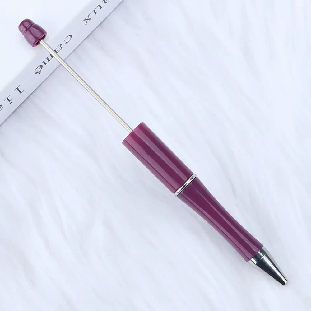Solid Color Pearlescent Macaron Ombre Beadable Plastic Ballpoint Pen for DIY