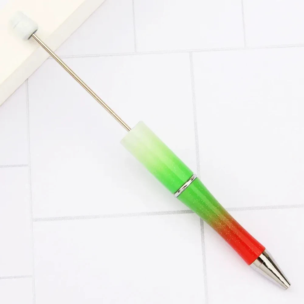 Solid Color Pearlescent Macaron Ombre Beadable Plastic Ballpoint Pen for DIY