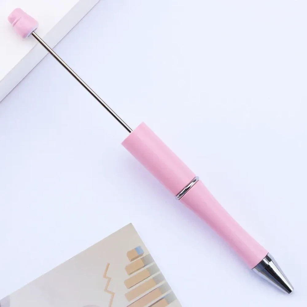 Solid Color Pearlescent Macaron Ombre Beadable Plastic Ballpoint Pen for DIY