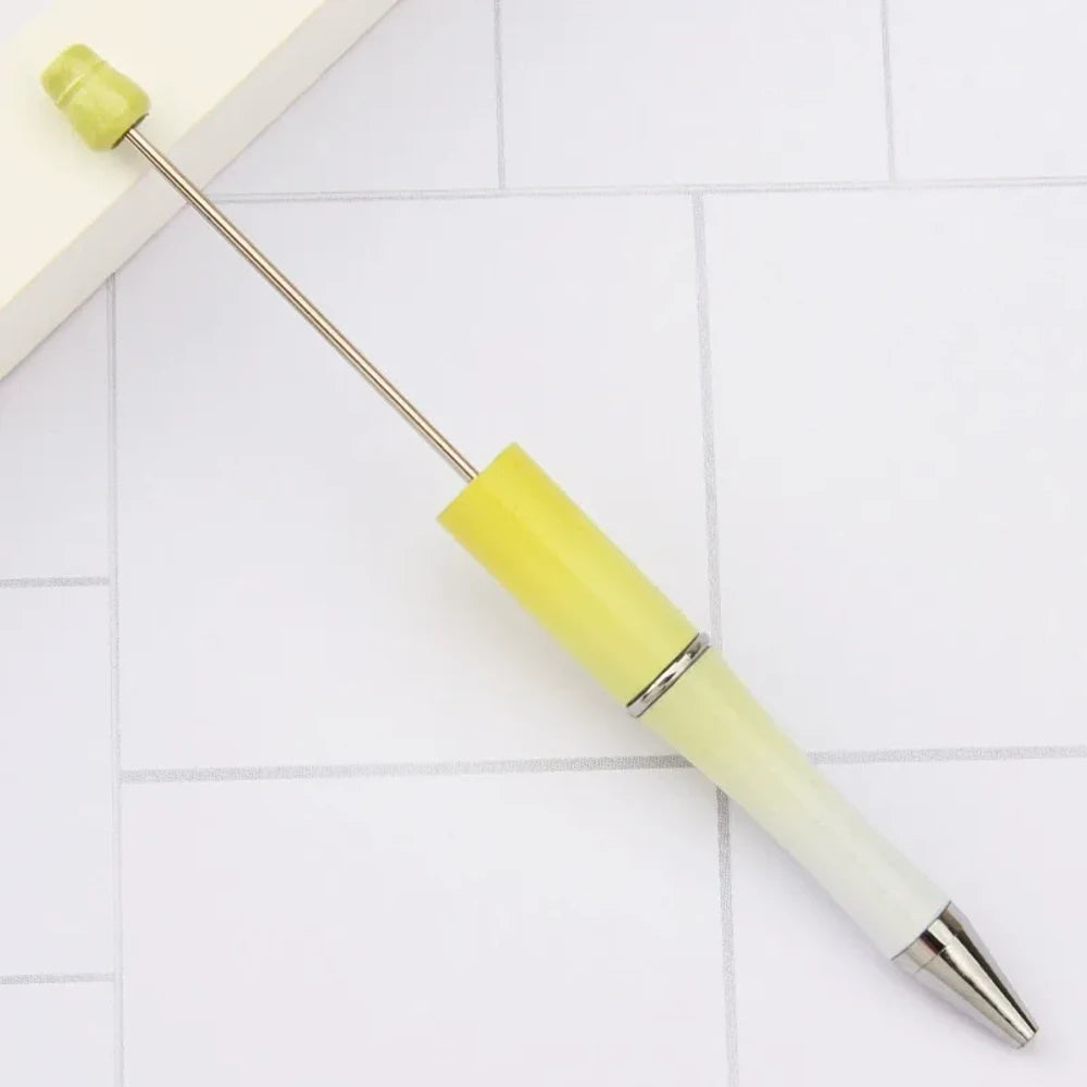 Solid Color Pearlescent Macaron Ombre Beadable Plastic Ballpoint Pen for DIY