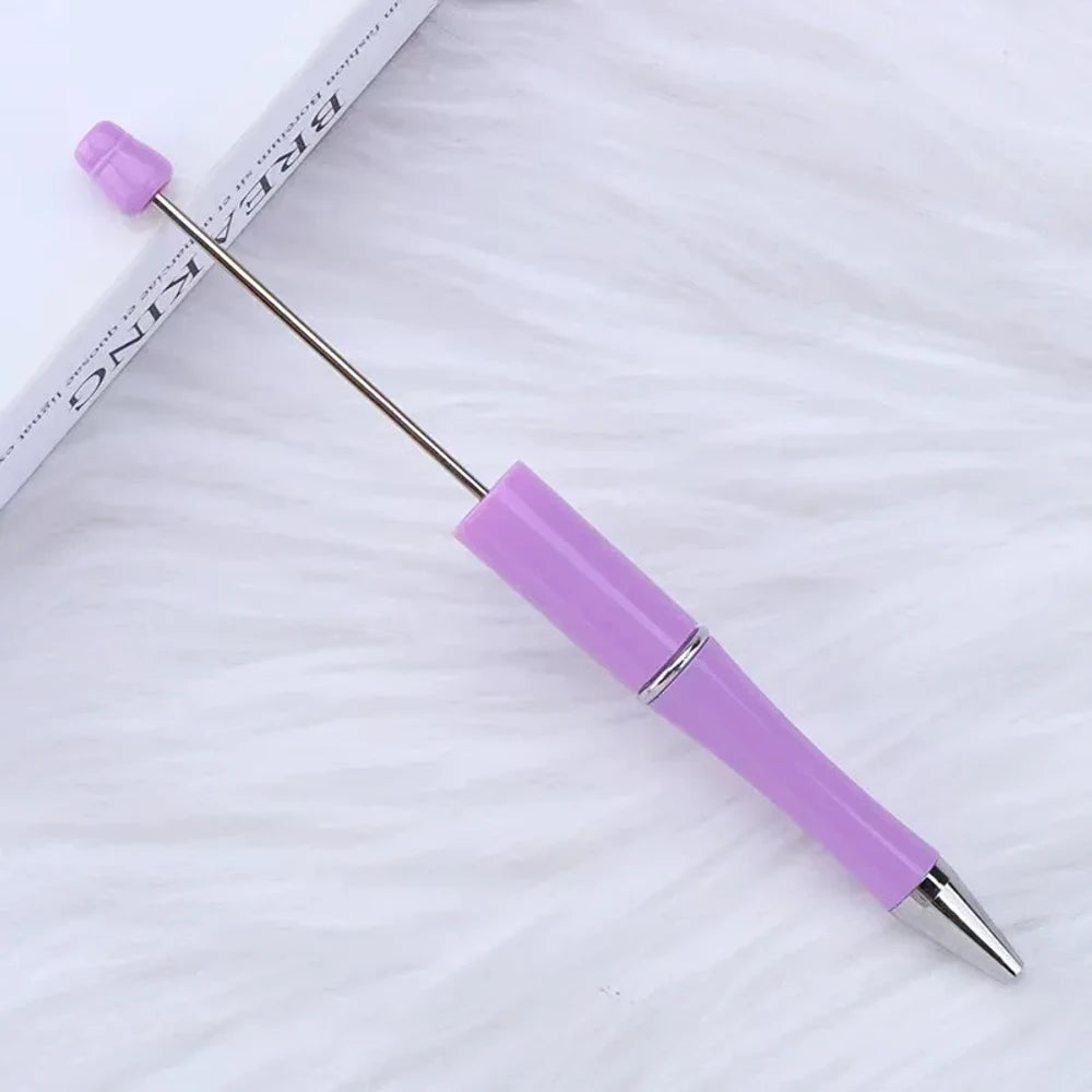 Solid Color Pearlescent Macaron Ombre Beadable Plastic Ballpoint Pen for DIY