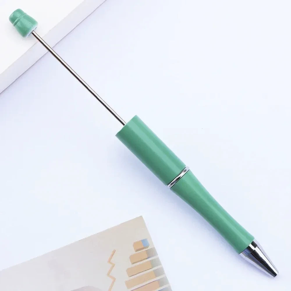 Solid Color Pearlescent Macaron Ombre Beadable Plastic Ballpoint Pen for DIY