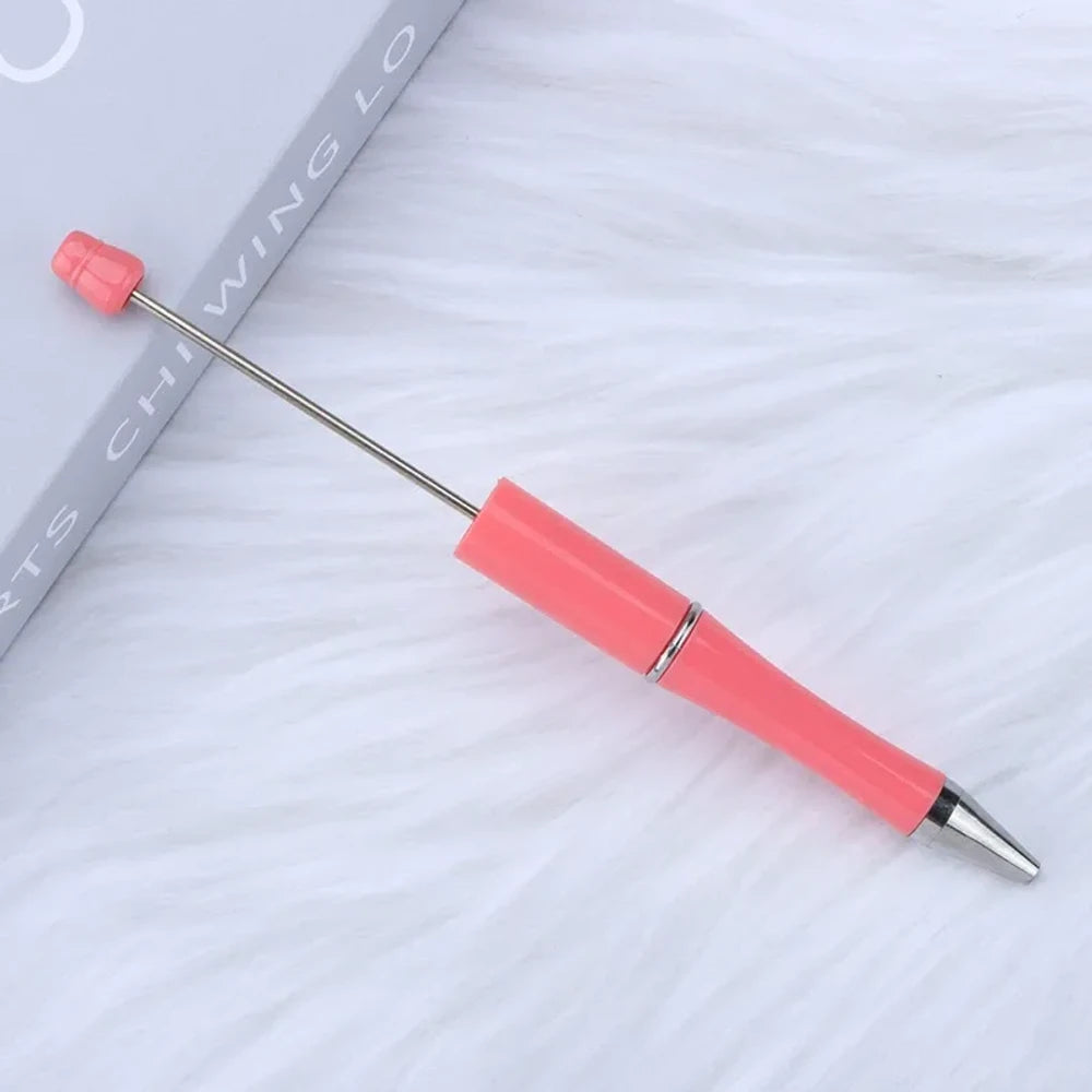 Solid Color Pearlescent Macaron Ombre Beadable Plastic Ballpoint Pen for DIY