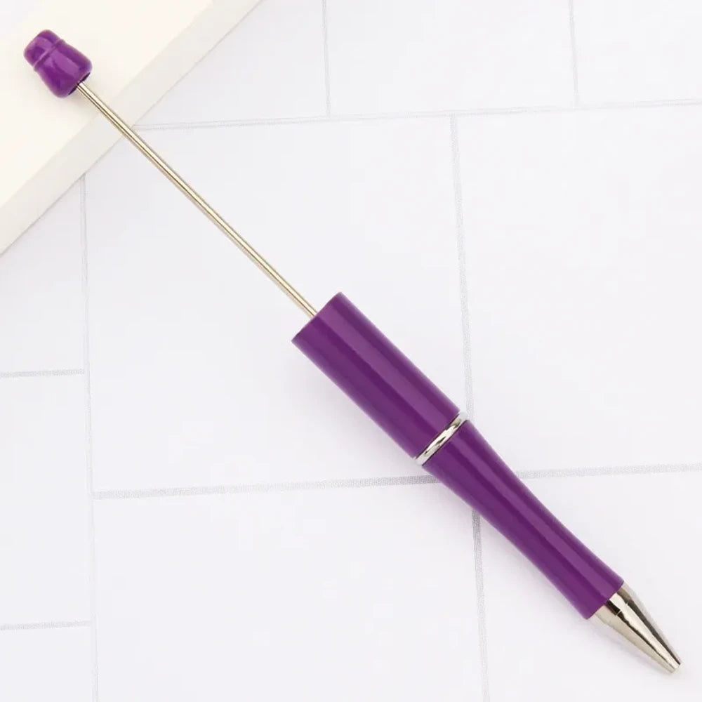 Solid Color Pearlescent Macaron Ombre Beadable Plastic Ballpoint Pen for DIY