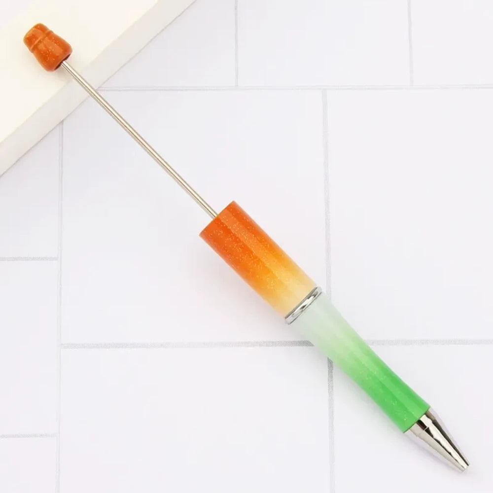 Solid Color Pearlescent Macaron Ombre Beadable Plastic Ballpoint Pen for DIY