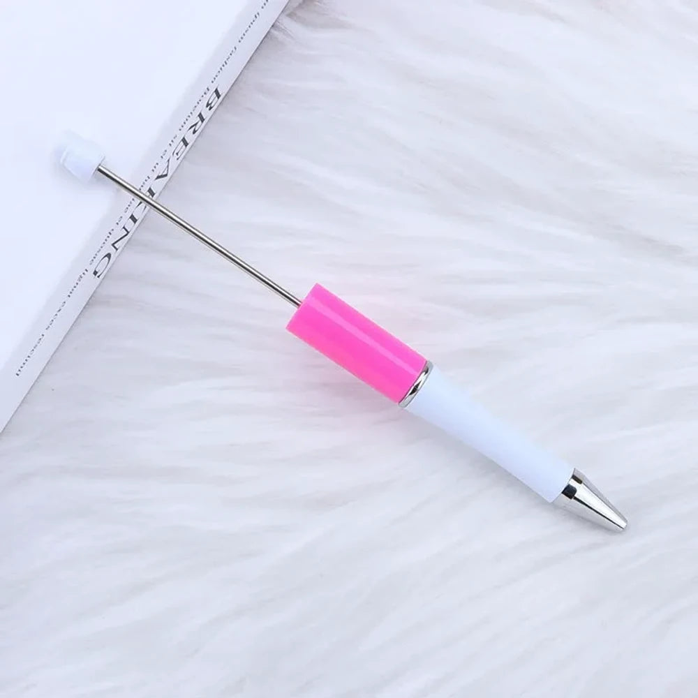 Solid Color Pearlescent Macaron Ombre Beadable Plastic Ballpoint Pen for DIY