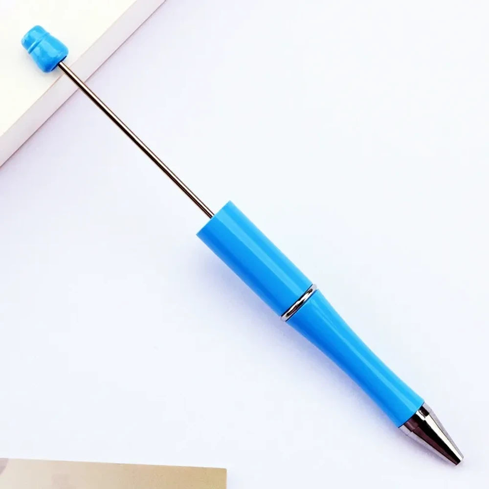 Solid Color Pearlescent Macaron Ombre Beadable Plastic Ballpoint Pen for DIY