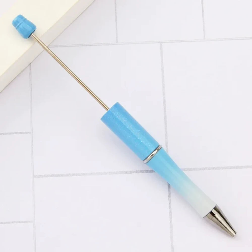 Solid Color Pearlescent Macaron Ombre Beadable Plastic Ballpoint Pen for DIY