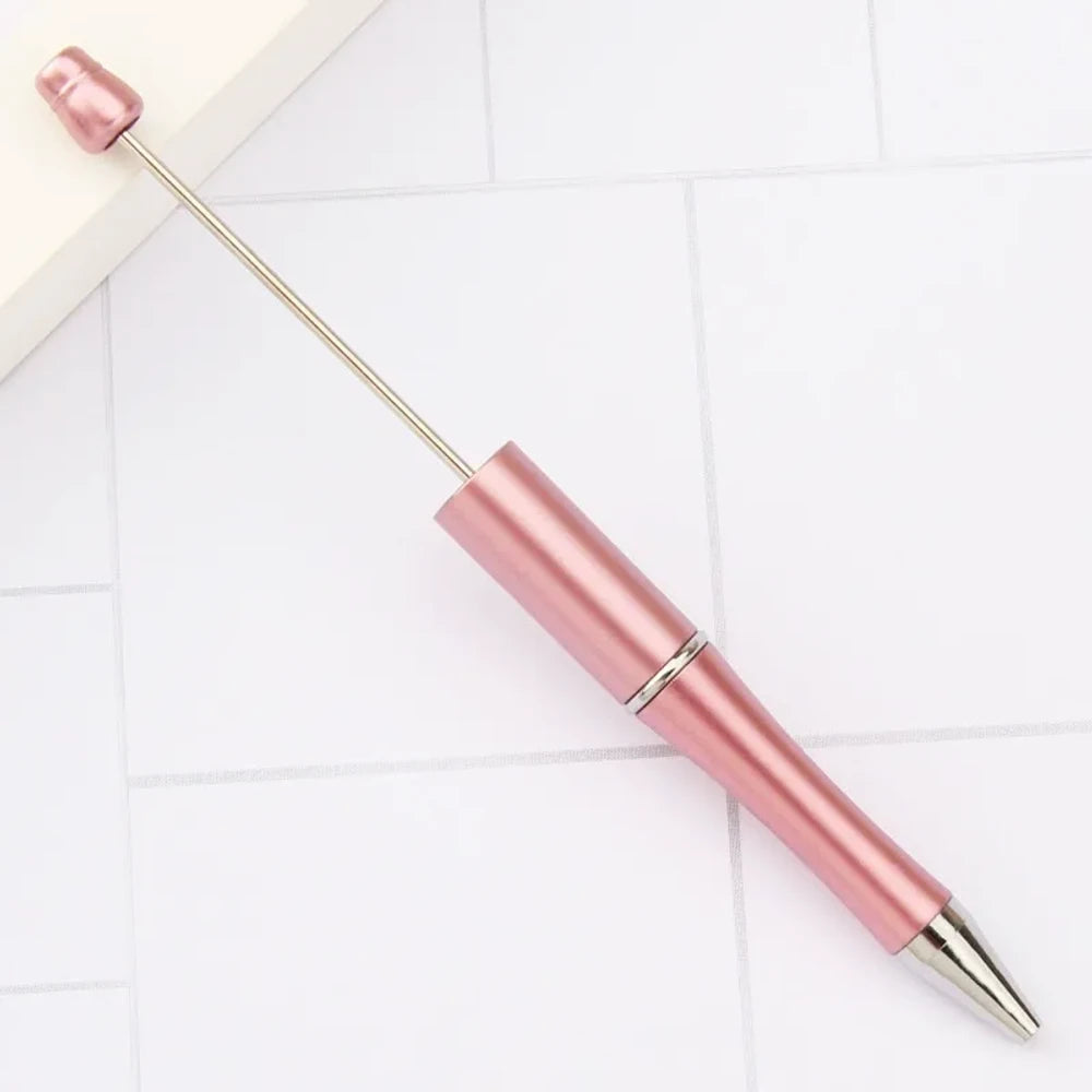 Solid Color Pearlescent Macaron Ombre Beadable Plastic Ballpoint Pen for DIY