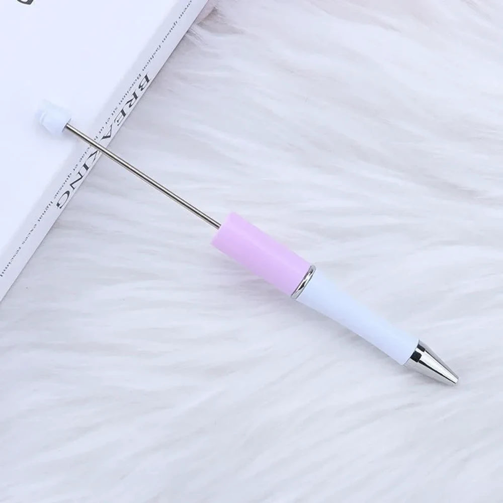 Solid Color Pearlescent Macaron Ombre Beadable Plastic Ballpoint Pen for DIY