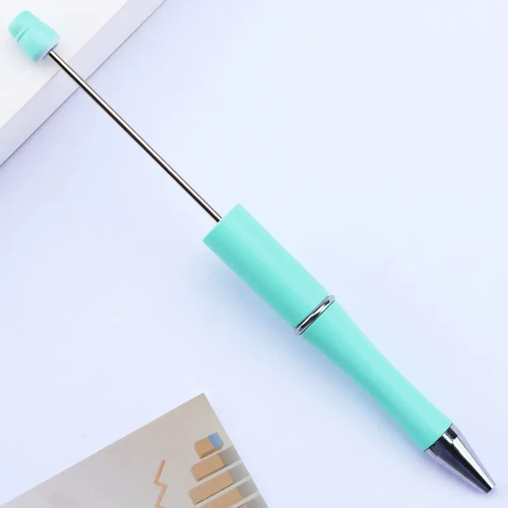 Solid Color Pearlescent Macaron Ombre Beadable Plastic Ballpoint Pen for DIY