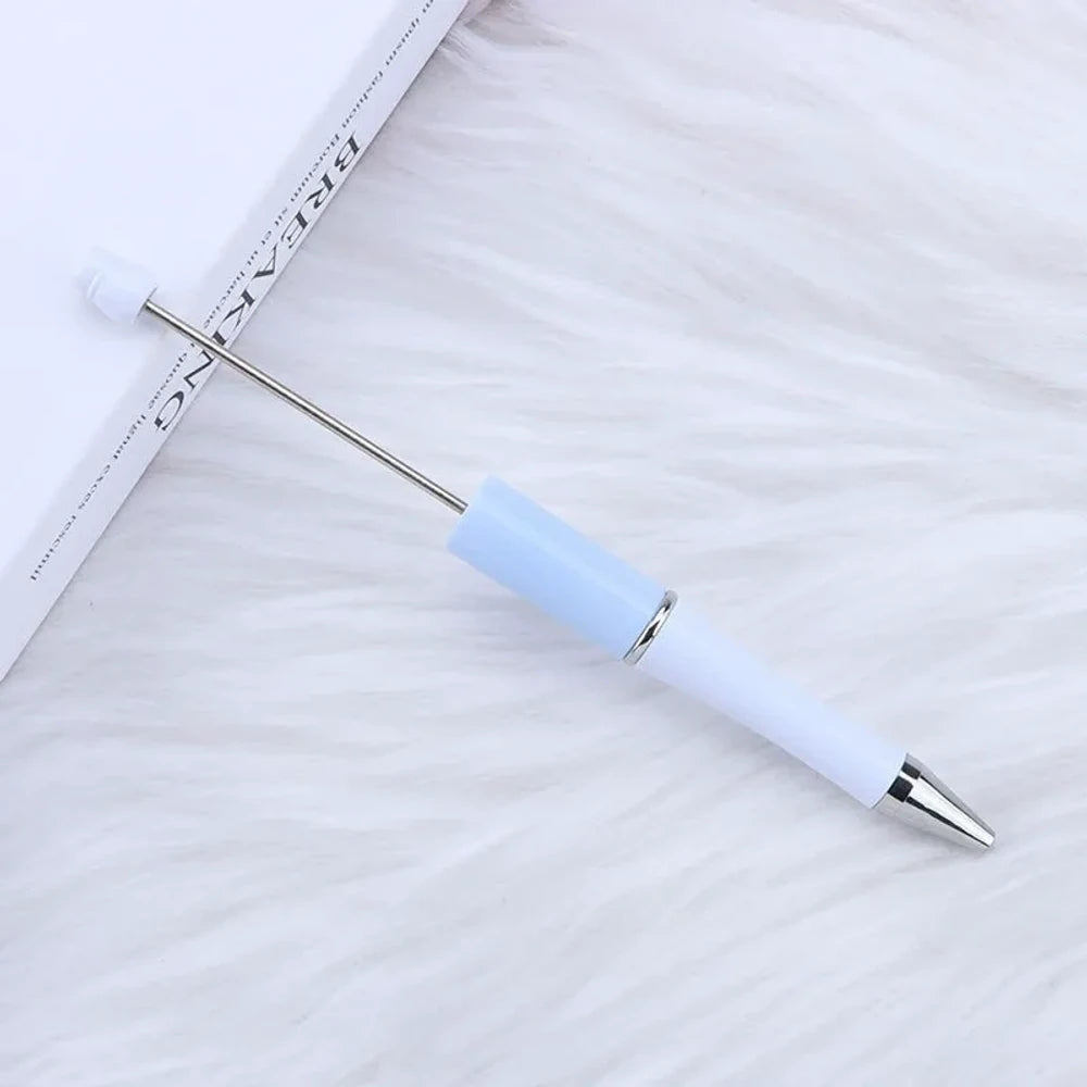 Solid Color Pearlescent Macaron Ombre Beadable Plastic Ballpoint Pen for DIY