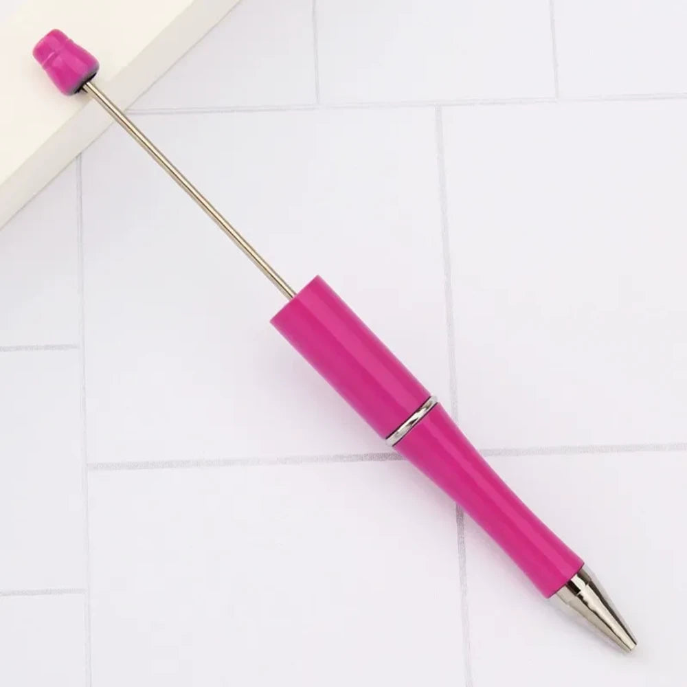 Solid Color Pearlescent Macaron Ombre Beadable Plastic Ballpoint Pen for DIY