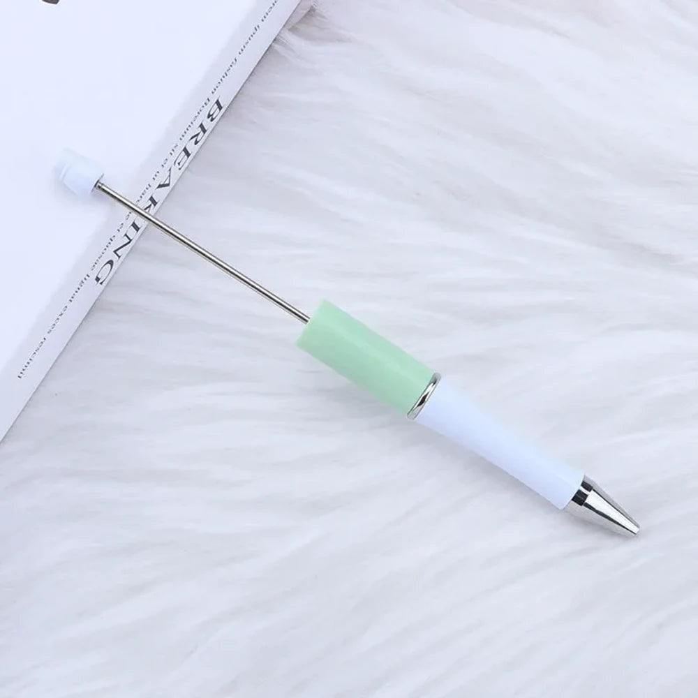 Solid Color Pearlescent Macaron Ombre Beadable Plastic Ballpoint Pen for DIY