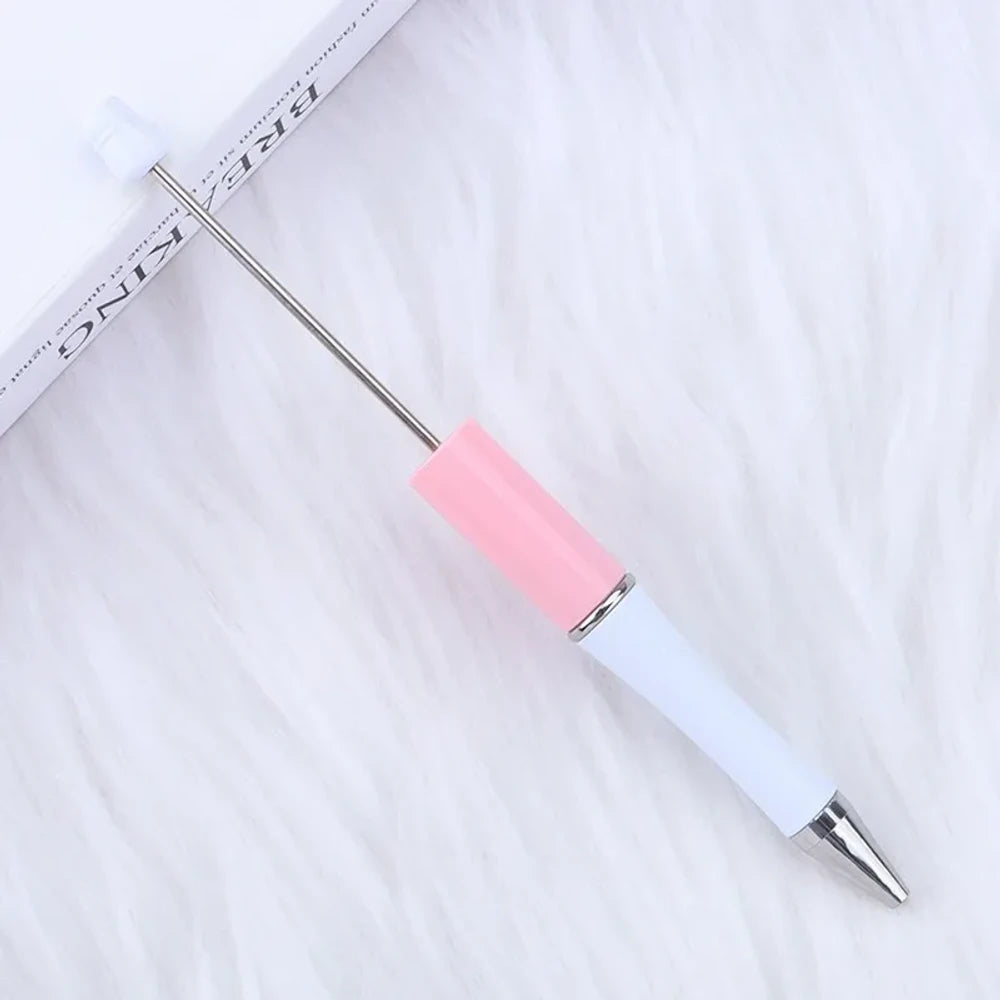 Solid Color Pearlescent Macaron Ombre Beadable Plastic Ballpoint Pen for DIY