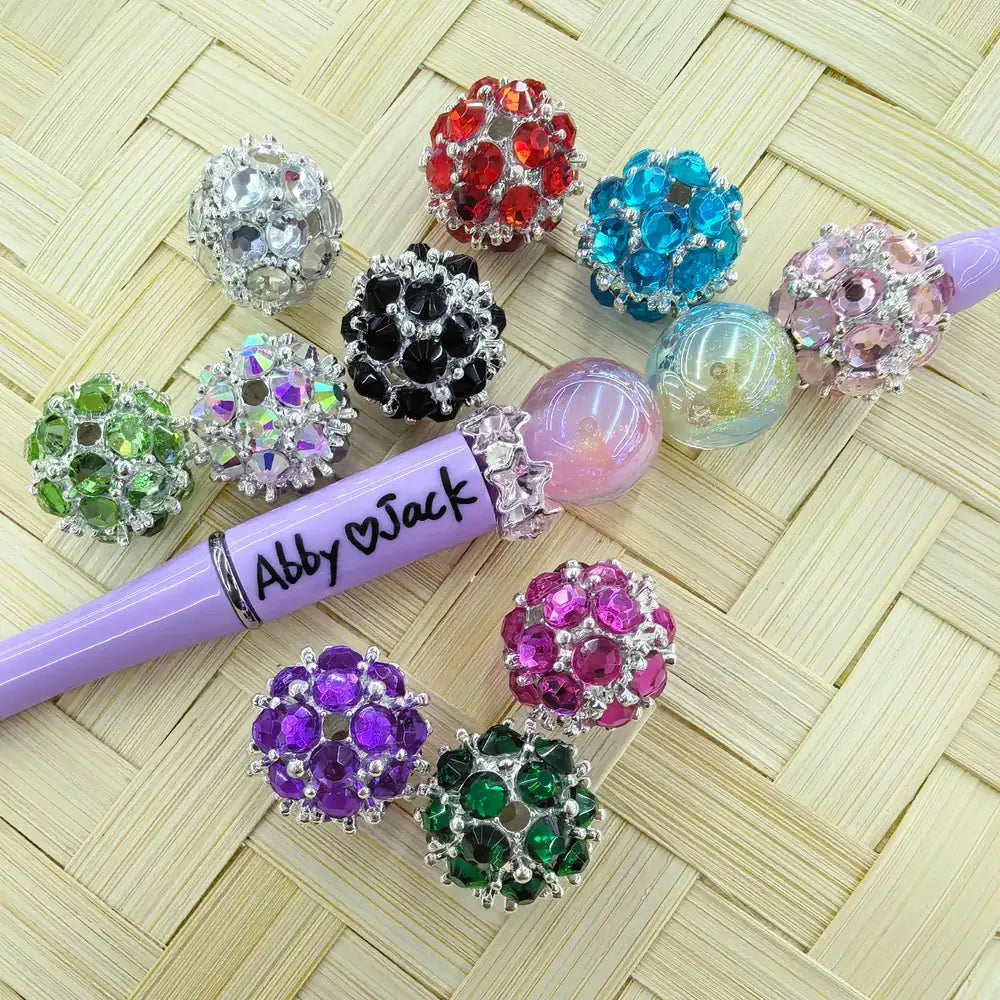 Solid Color Rhinestones Silver Metal Beads