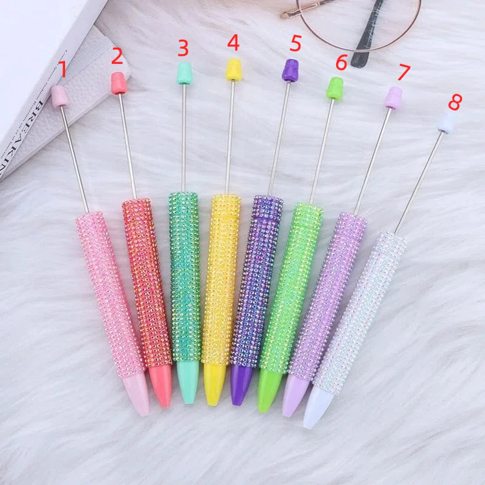 Solid Color with Rhinestone Plastic Ballpoint Pens