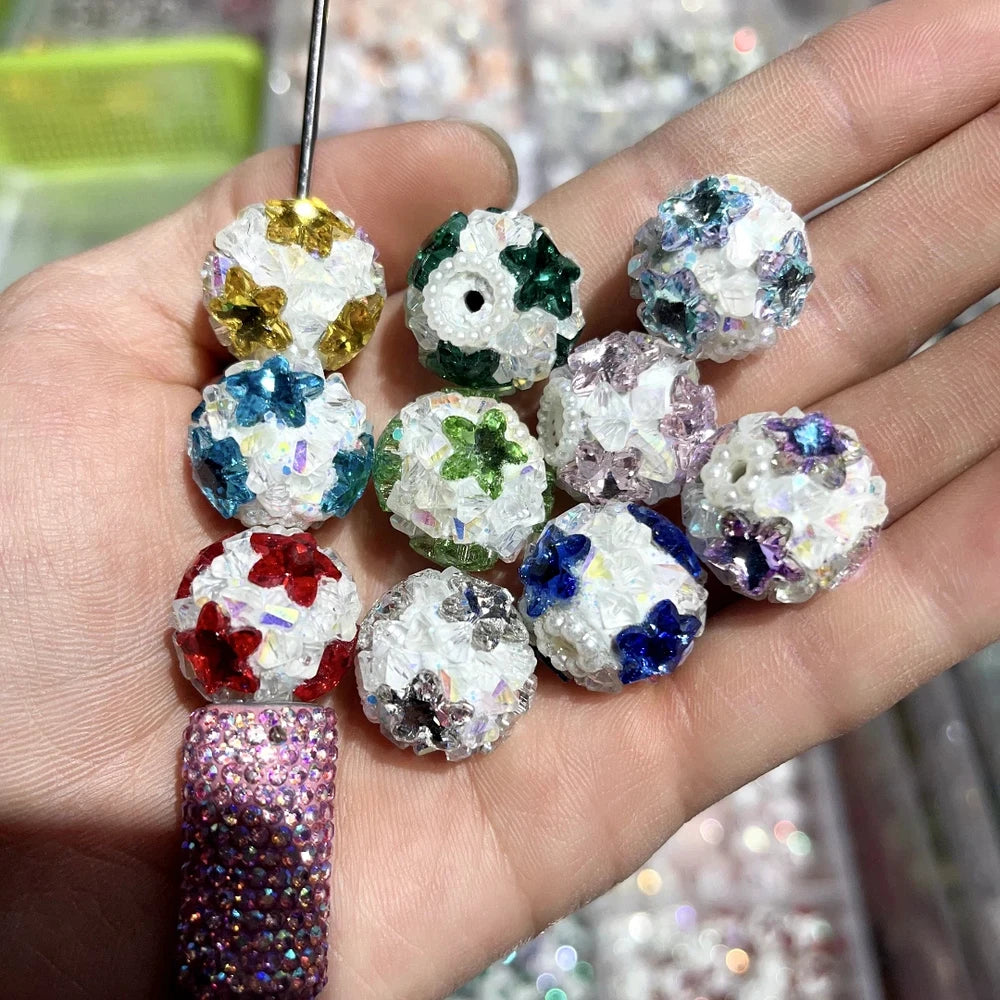 Star Crystal Pearls Loop Clay DIY Fancy Beads-Random Mixed