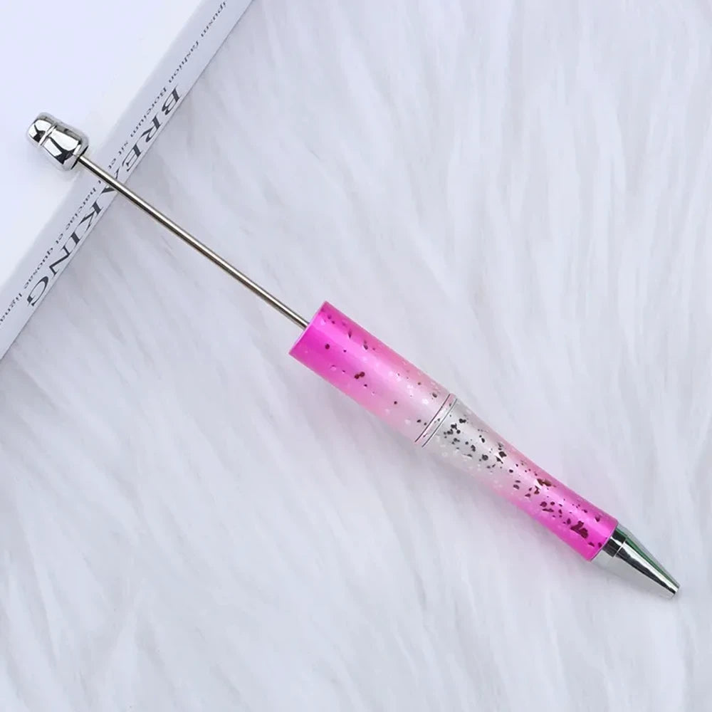 Starry Glitter Gradient Beadable Plastic Ballpoint Pen for DIY