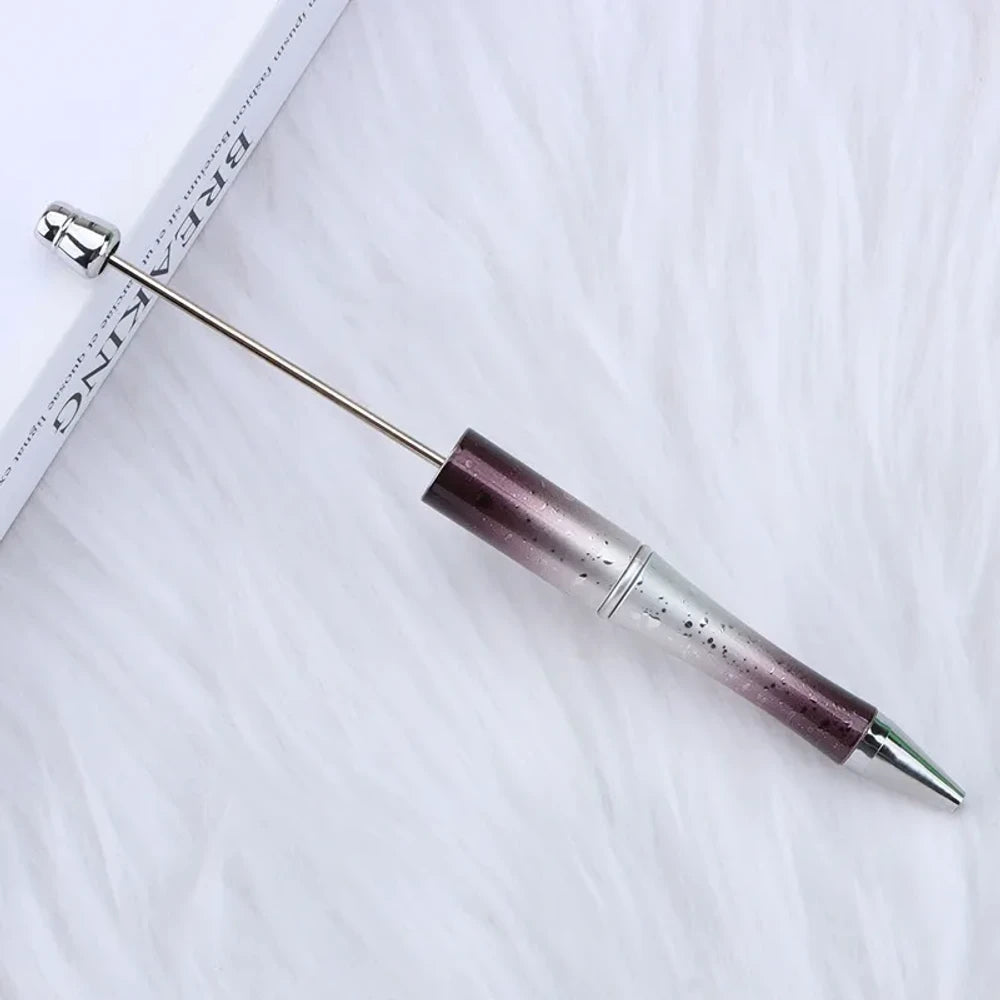 Starry Glitter Gradient Beadable Plastic Ballpoint Pen for DIY