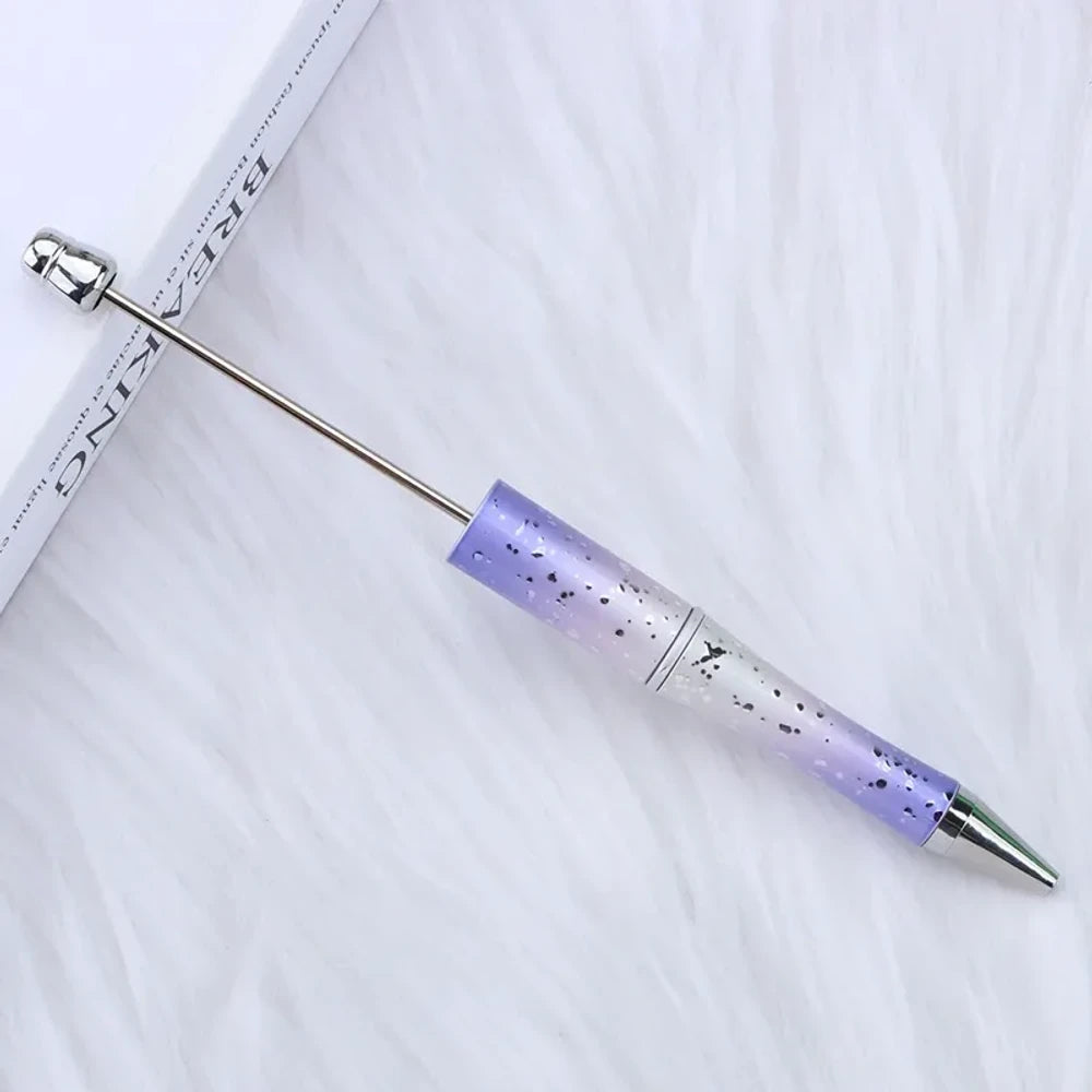 Starry Glitter Gradient Beadable Plastic Ballpoint Pen for DIY