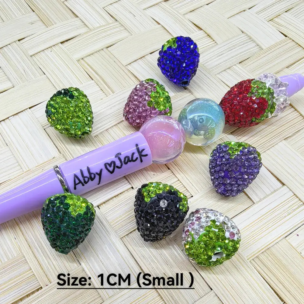 1CM Strawberry Clay Rhinestone Beads