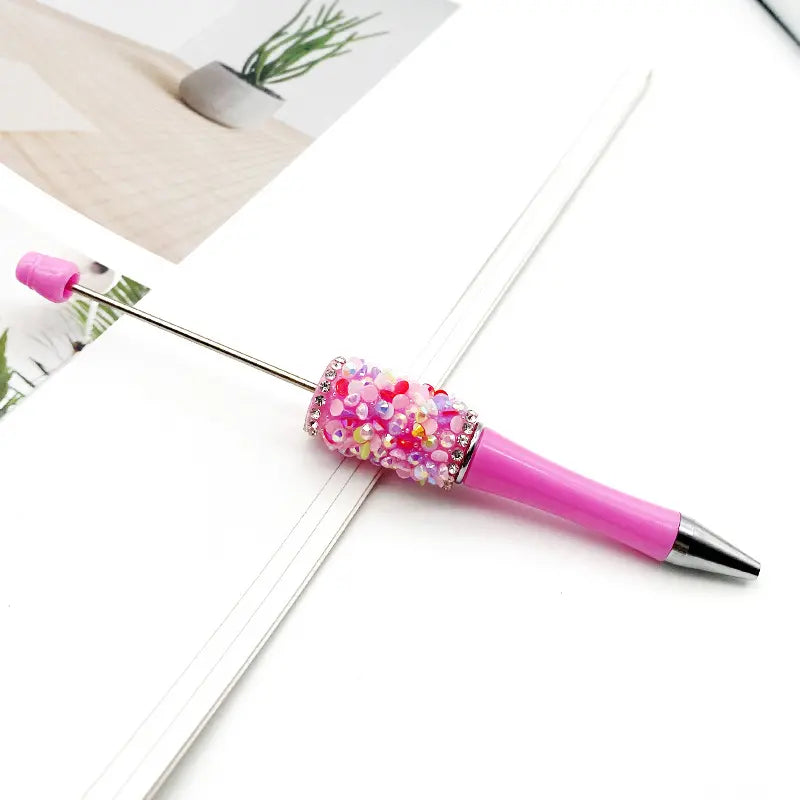 Pretty DIY Beadable Pens with Flatback Rhinestones in Mix Solid Colors