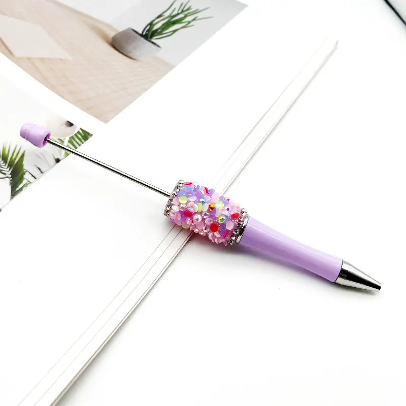 Pretty DIY Beadable Pens with Flatback Rhinestones in Mix Solid Colors