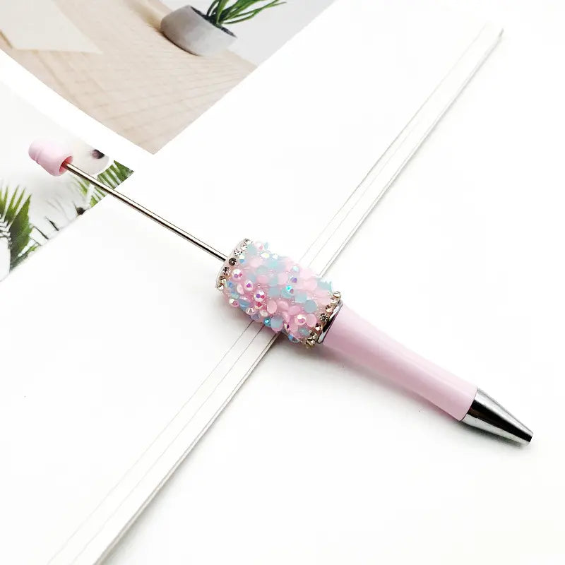 Pretty DIY Beadable Pens with Flatback Rhinestones in Mix Solid Colors