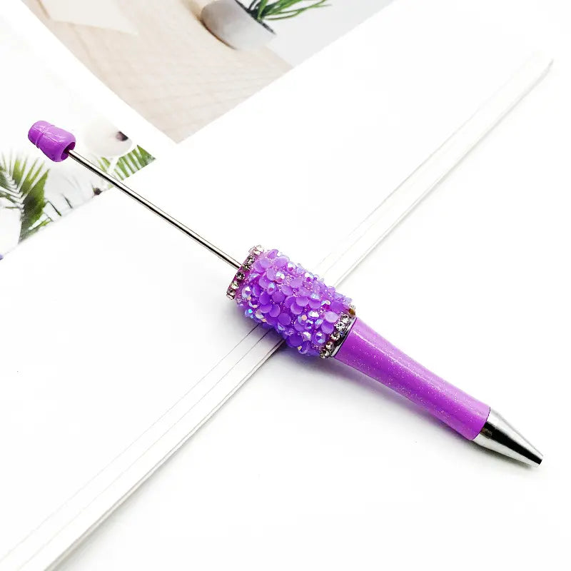 Pretty DIY Beadable Pens with Flatback Rhinestones in Mix Solid Colors