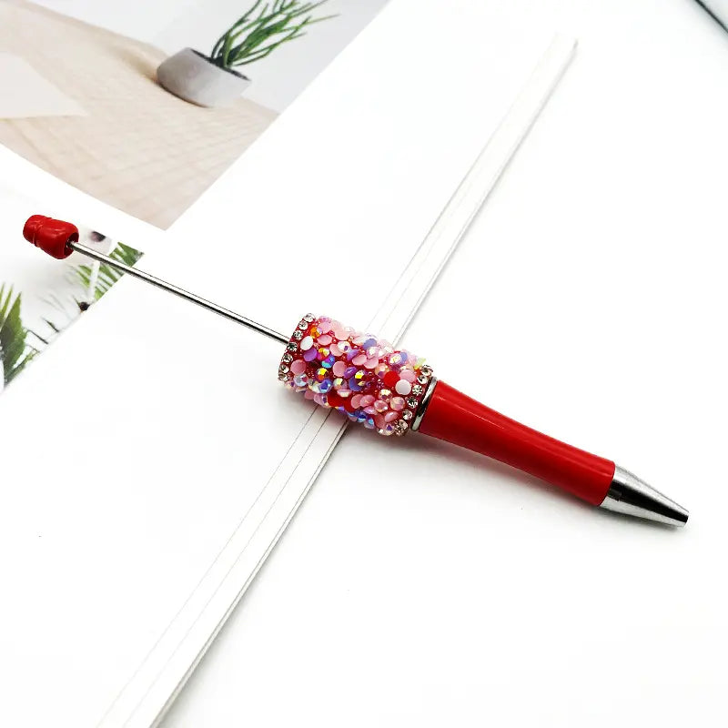 Pretty DIY Beadable Pens with Flatback Rhinestones in Mix Solid Colors