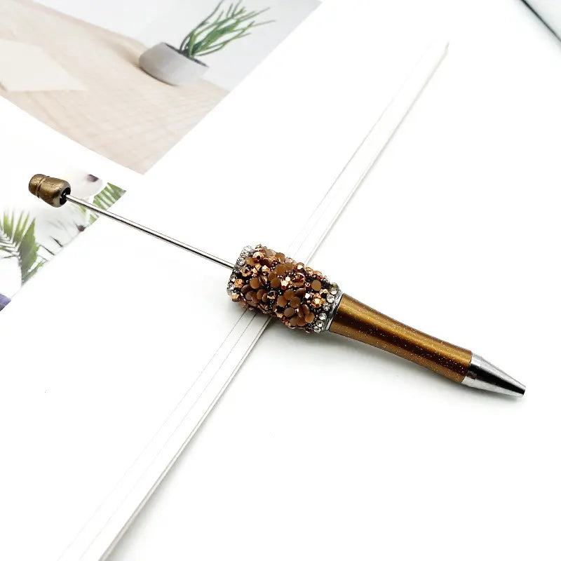 Pretty DIY Beadable Pens with Flatback Rhinestones in Mix Solid Colors