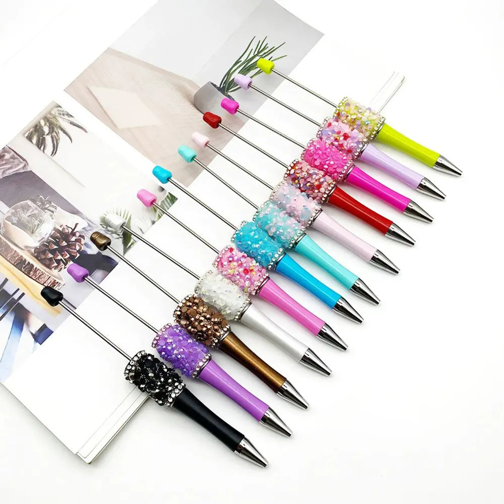 Pretty DIY Beadable Pens with Flatback Rhinestones in Mix Solid Colors
