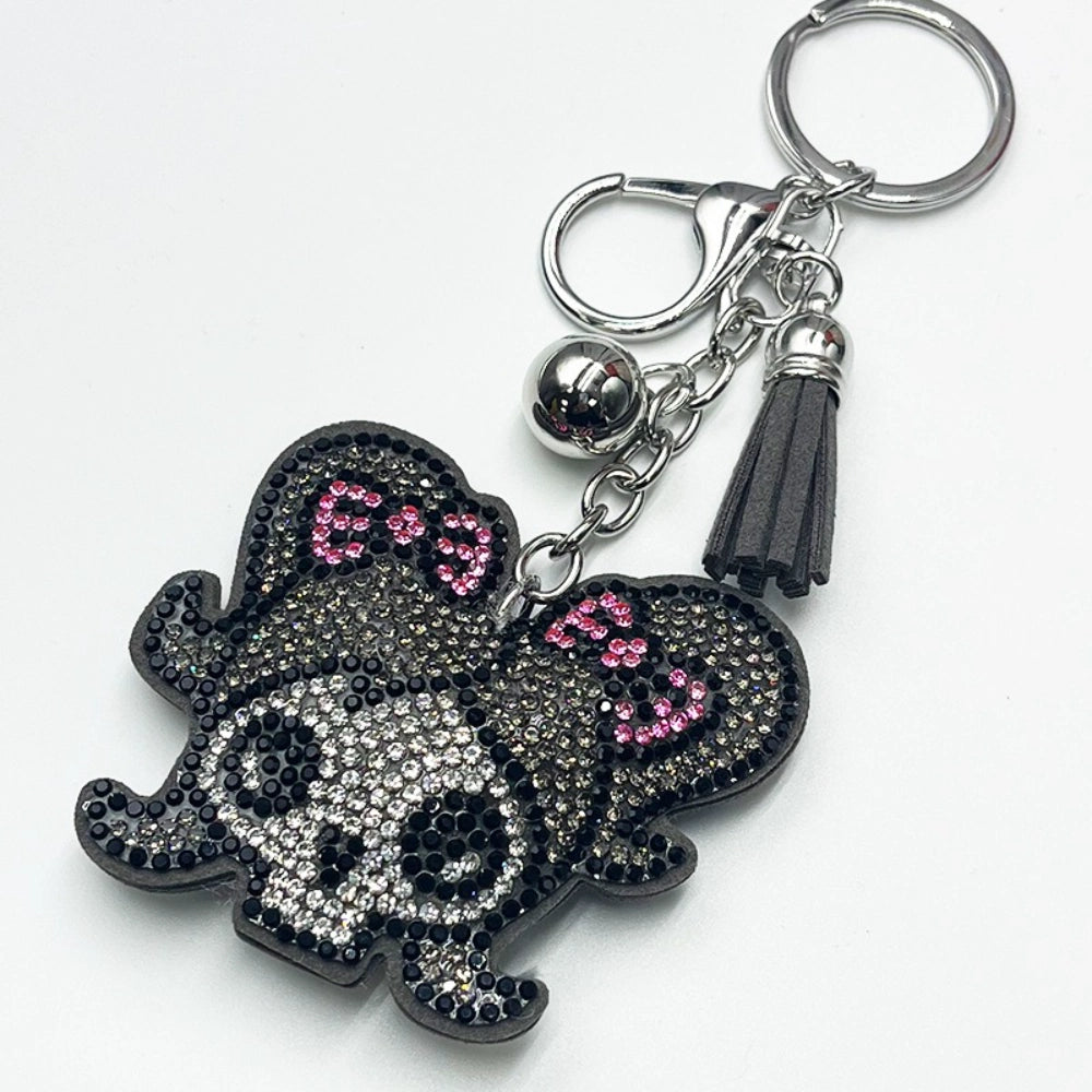 The Skull Girl Rhinestone Keychain for DIY