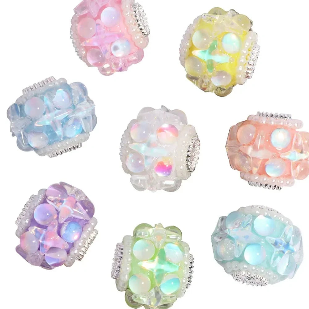 Transparent Star Rhinestones Pearls Rhinestone Chain Acrylic DIY Fancy Beads-Random Mixed
