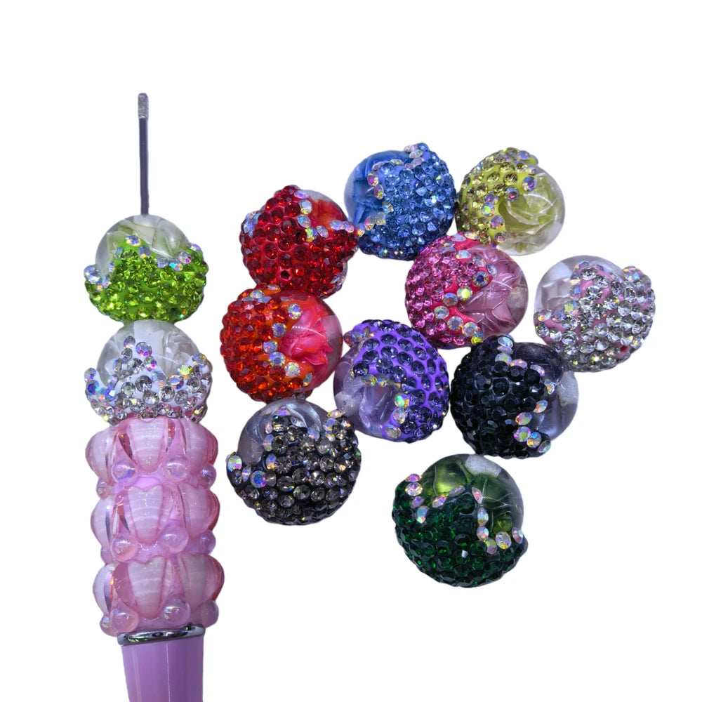 Rose Acron Water Drop Rhinestone Acrylic DIY Fancy Beads