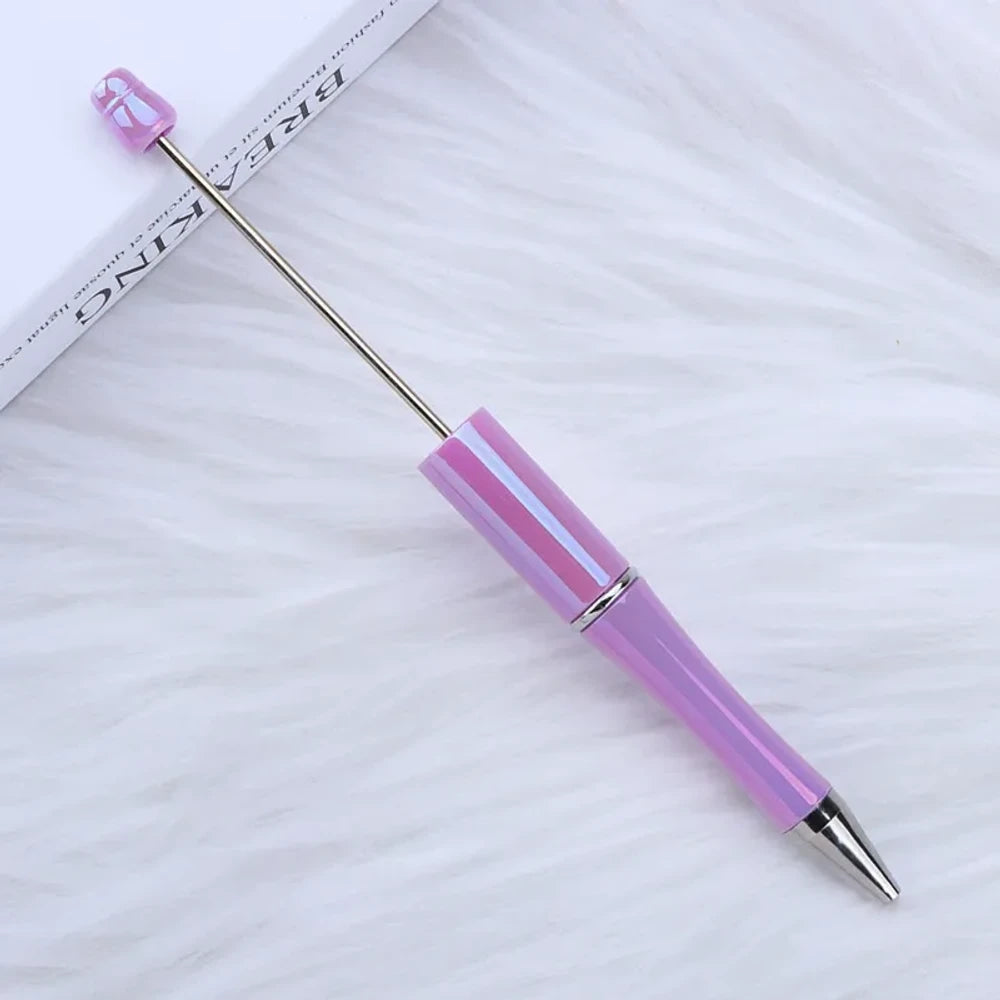 UV Colorful Beadable Plastic Ballpoint Pen for DIY