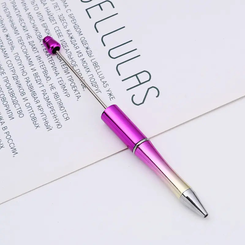 Plastic UV Electroplating Gradient Pen DIY Handmade Beadable Pen