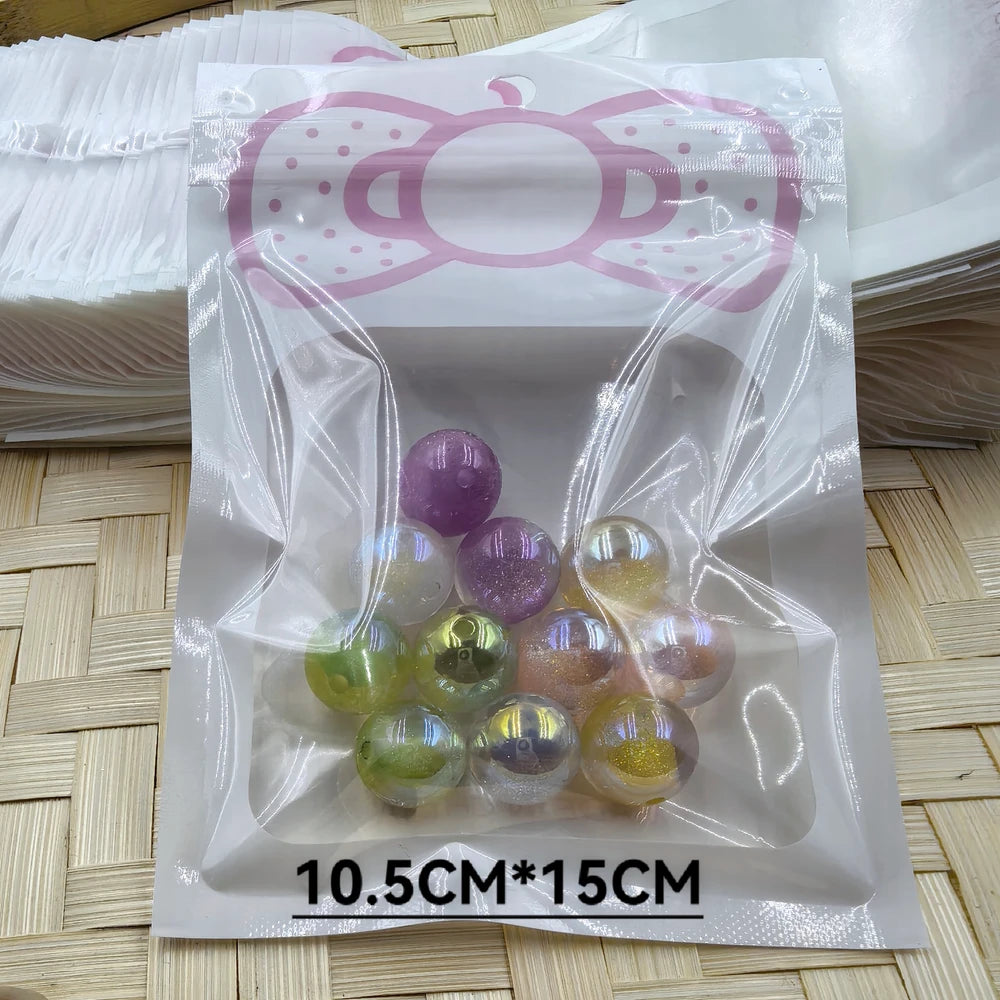 White with Pink Bowtie Packaging Bags