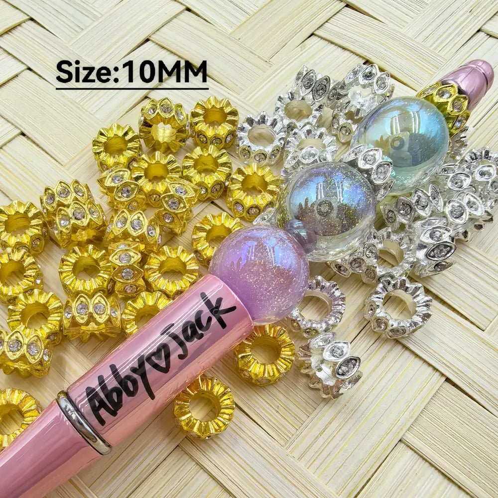 10MM Clear Rhinestone Metal Spacer