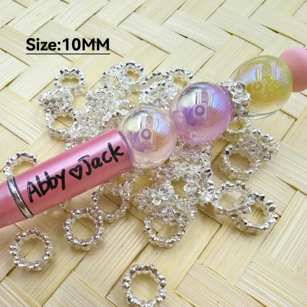 10MM Flower Pearls Metal Spacer