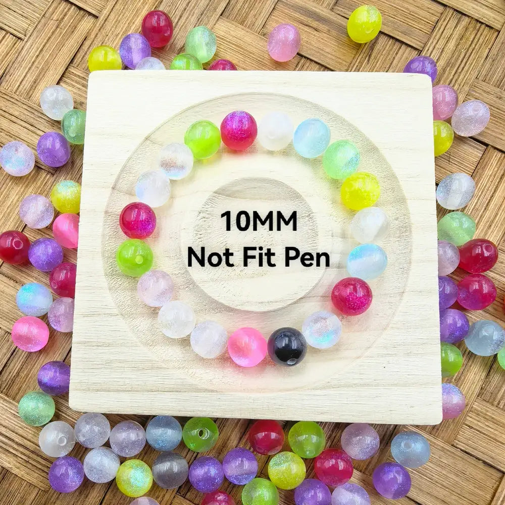 10MM Multi-Color with Glitter Acrylic Bead, Not Fit Pen